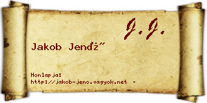 Jakob Jenő névjegykártya