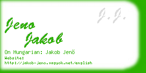 jeno jakob business card