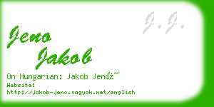 jeno jakob business card